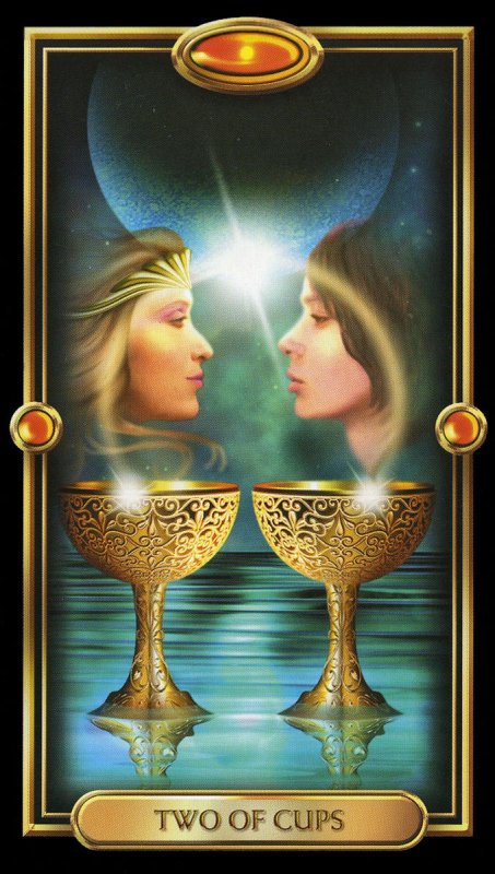 Двойка чаш золотое Таро