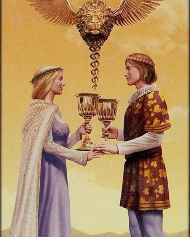 Двойка кубков Таро в хорошем качестве