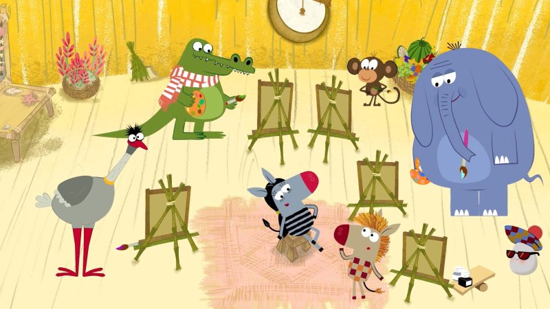 Герои мультфильма Зебра в клеточку