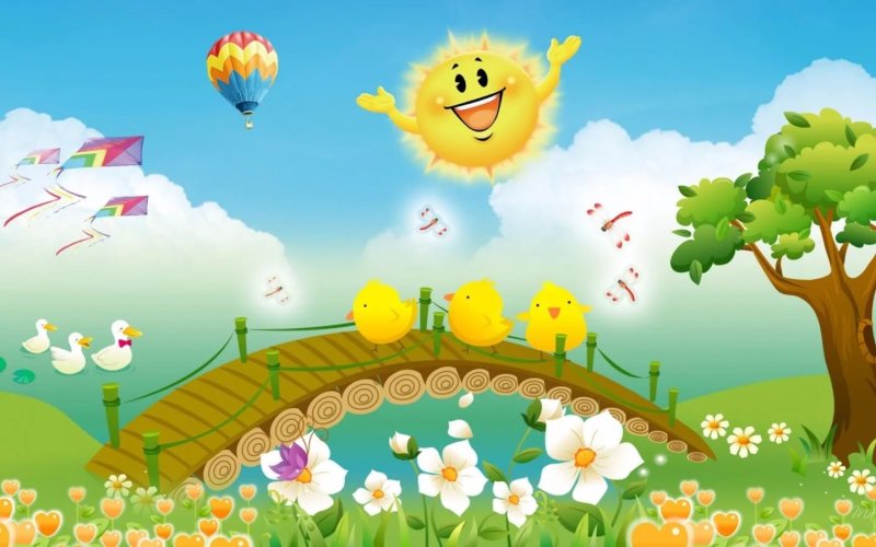 Полянка с солнышком для детей