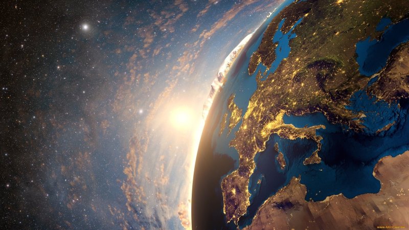 Красивый вид земли из космоса