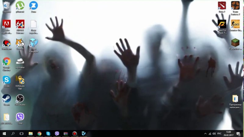 Зомби за стеклом на рабочий стол