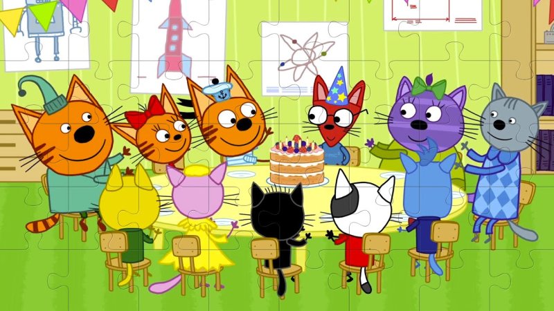 Пазлы 3 кота