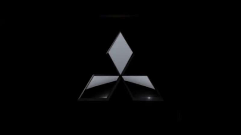 Логотип Митсубиши на черном фоне