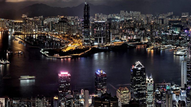 Ночной Гонконг 1920 1080