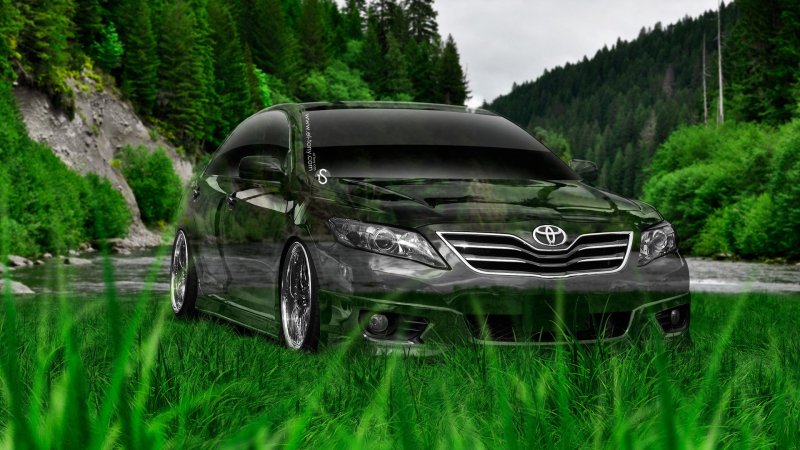 Toyota Camry xv40 зеленая