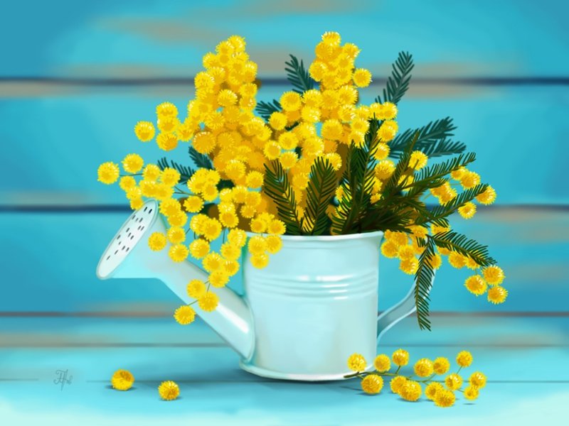 Весенние цветы Мимоза