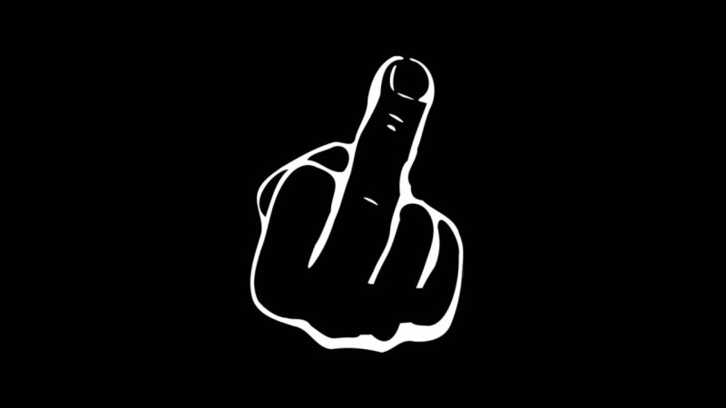 Фак на черном фоне