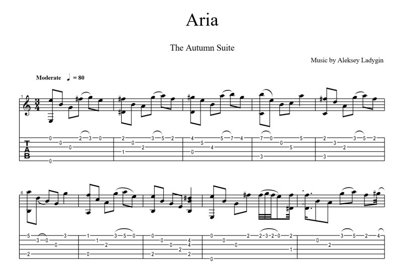 Табы для гитары Ария