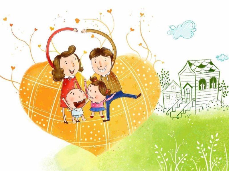 Счастливая семья рисунок