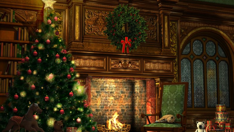 Новогодняя комната с елкой