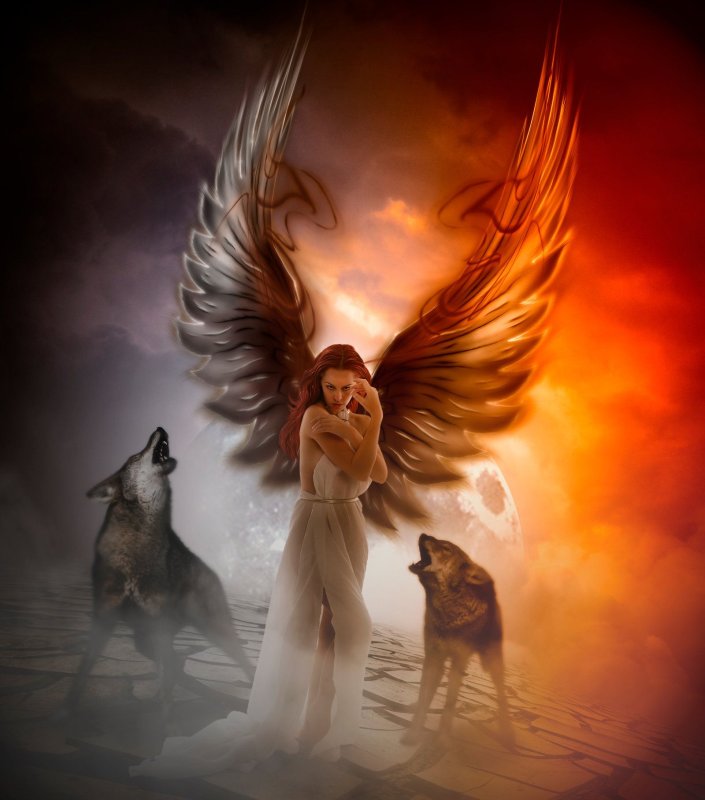 Ангел с крыльями