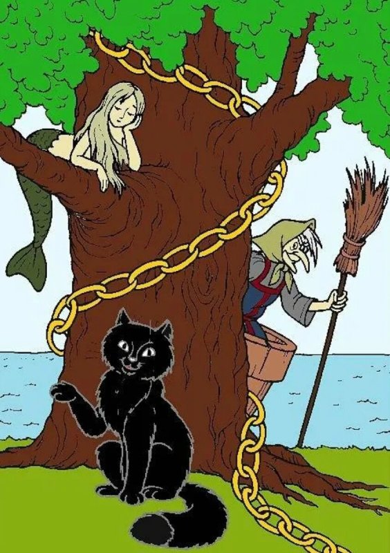 Сказка Пушкина дуб зеленый кот ученый