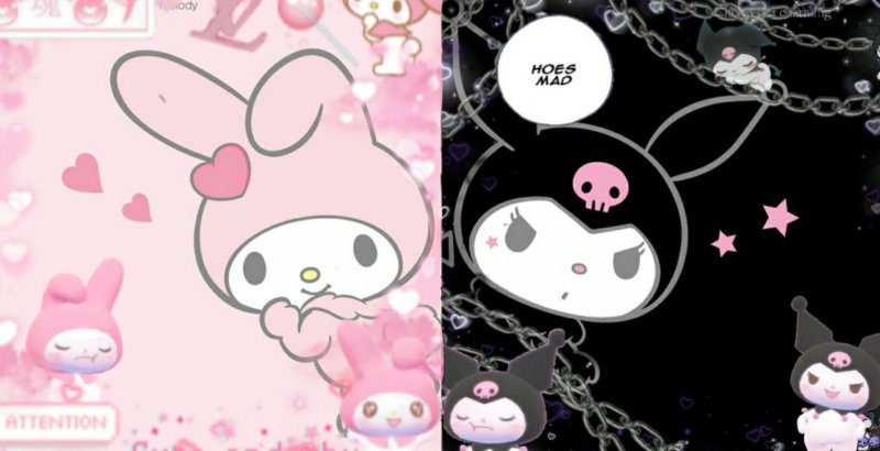 Hello Kitty Kuromi aesthetic обои