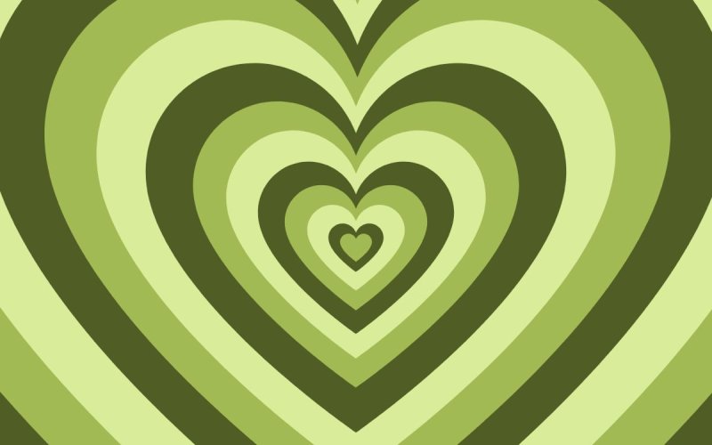 Сердечко на зеленом фоне