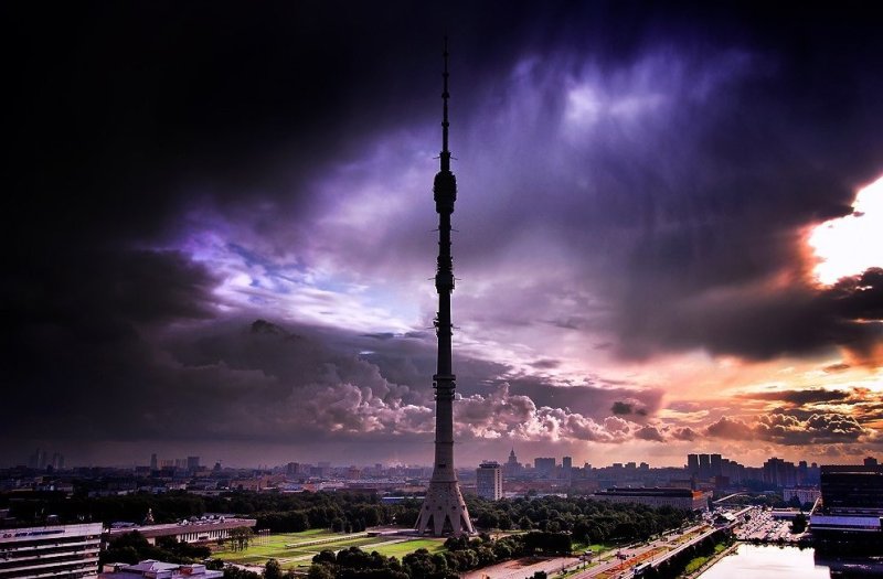 Телебашня Останкино ночью
