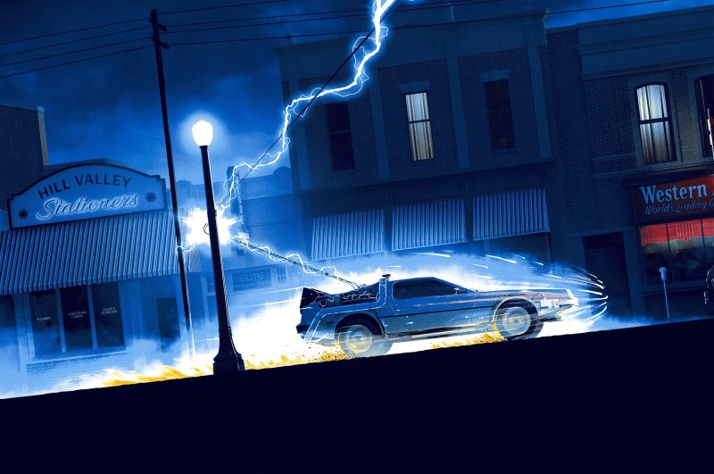 Назад в будущее Делориан Постер