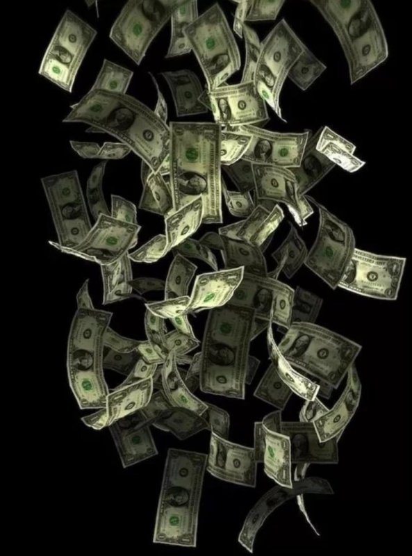 Купюры на черном фоне