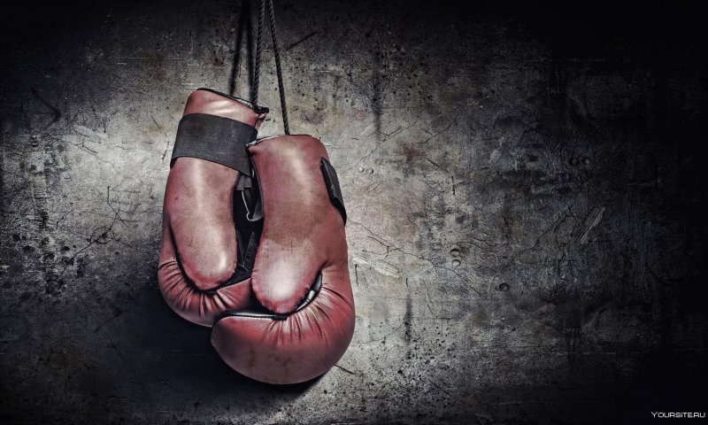 Боксерские перчатки на стене