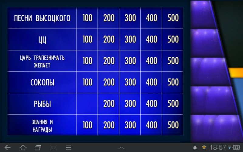 Своя игра табло