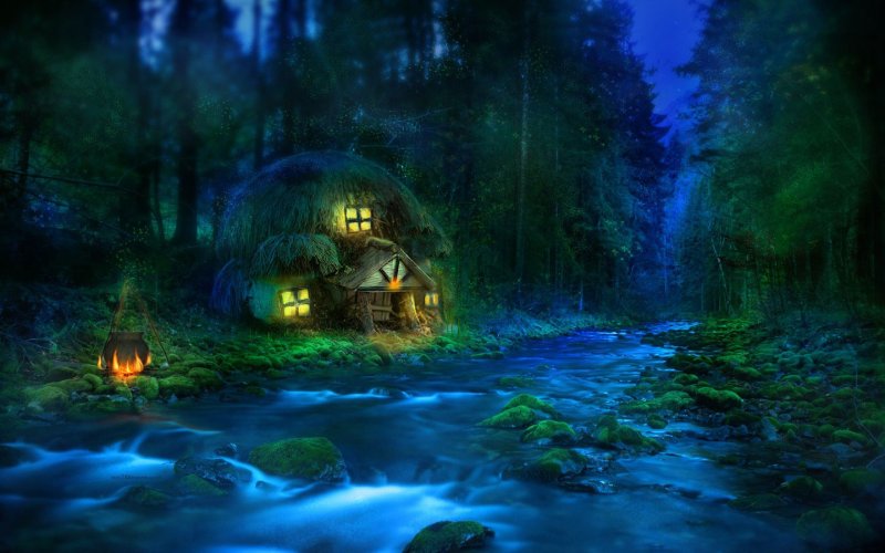 Сказочный домик в лесу