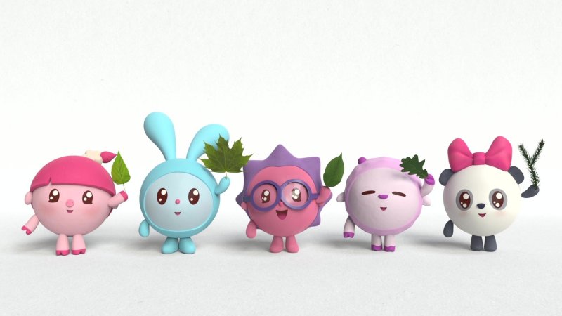 Малышарики герои на белом фоне