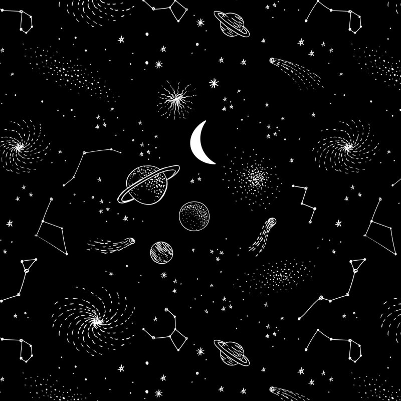 Космос на черном фоне рисунок