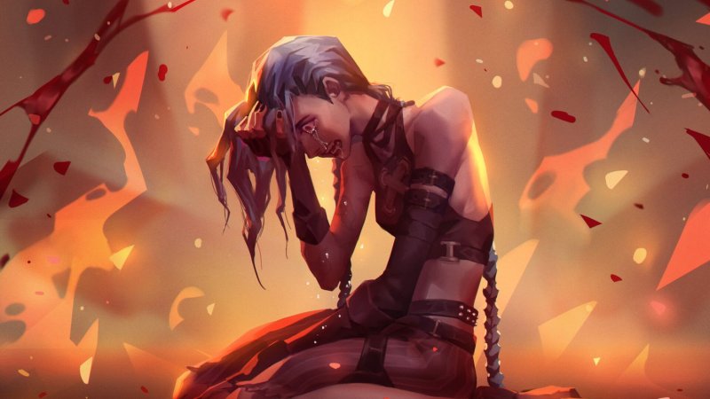 Джинкс лига легенд грустный арт