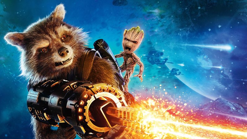 Стражи Галактики 2 енот и Грут