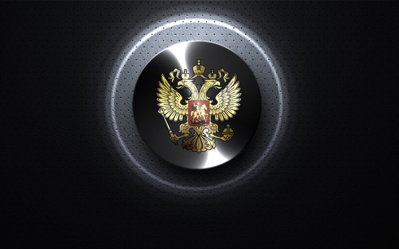 Герб России на черном фоне