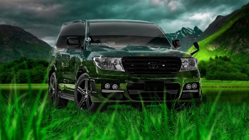 Ленд Крузер 200 зеленого цвета