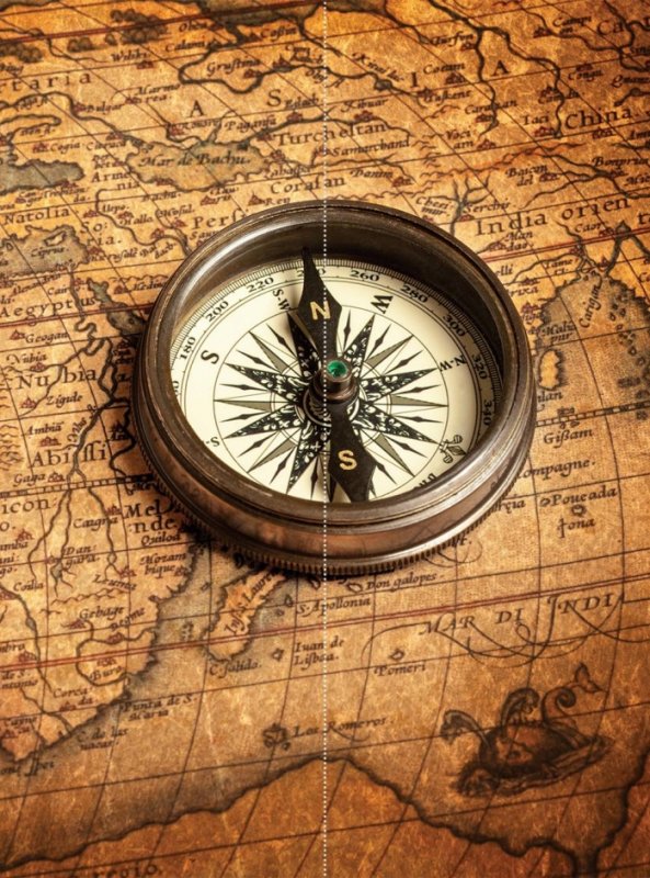 Компас на карте