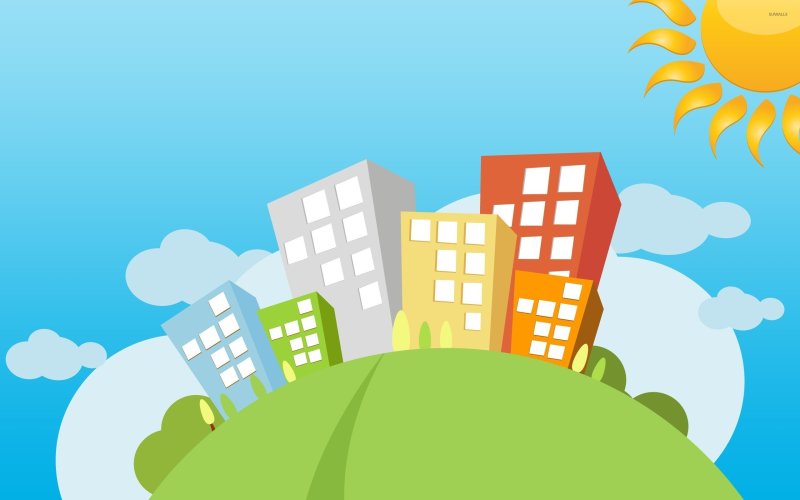 Мультяшный город фон