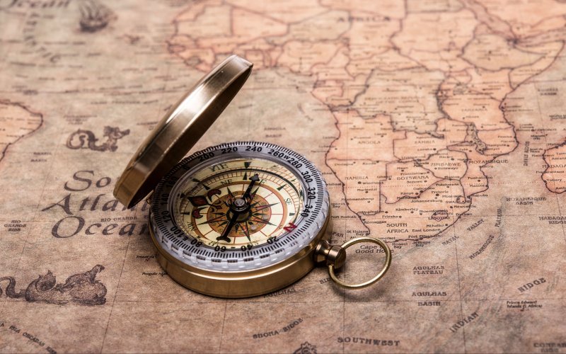 Компас на карте