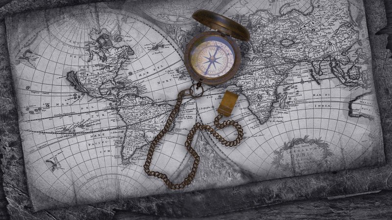 Компас на карте