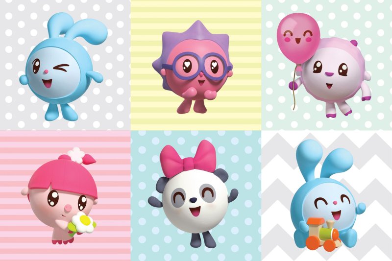 Малышарики герои на белом фоне