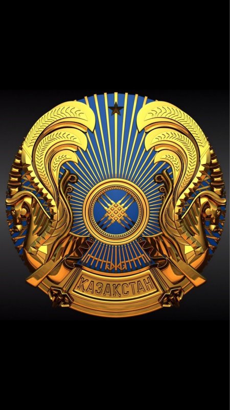 Герб Казахстана на черном фоне