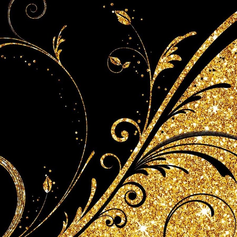 Черный фон с золотыми узорами