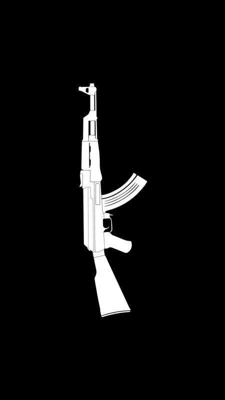 АК 47 на черном фоне