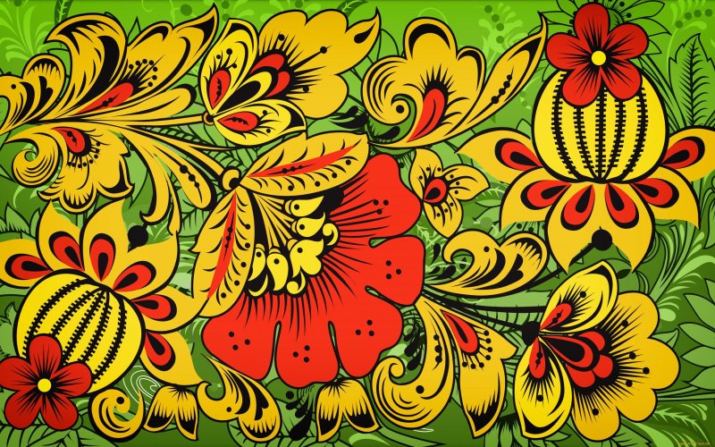 Городецкий стиль хохломской росписи