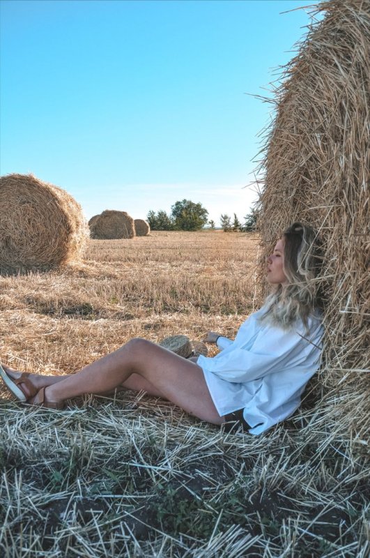 Фотосессия с тюками сена