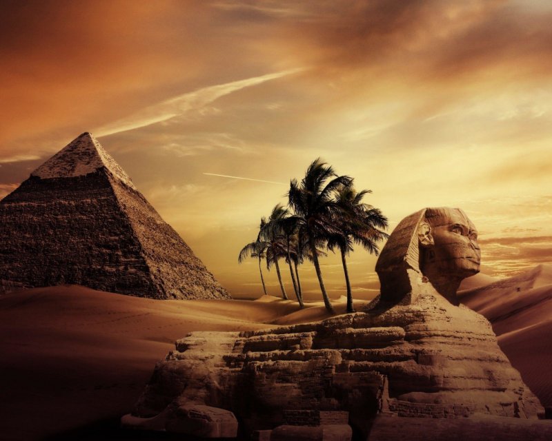 Египет 3 пирамиды Гизы, сфинкс