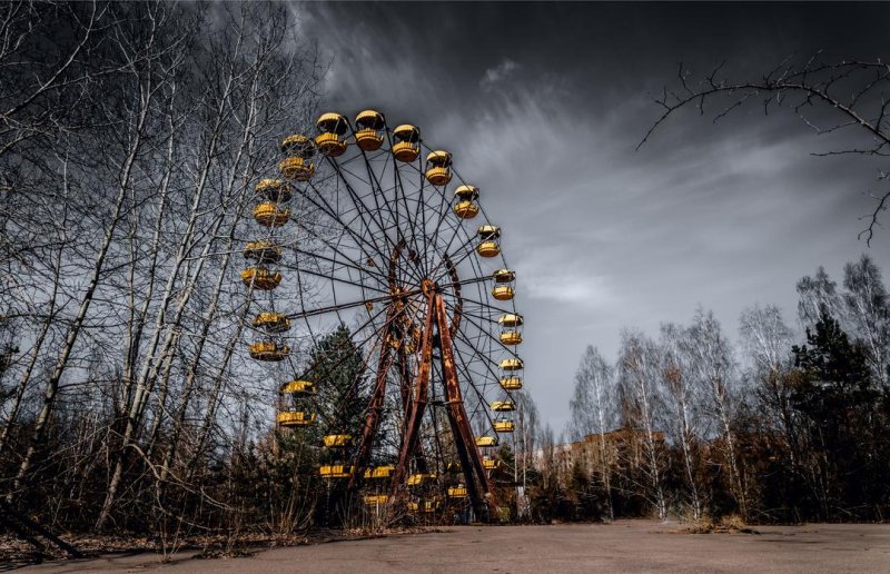 Парк аттракционов в Припяти 1986