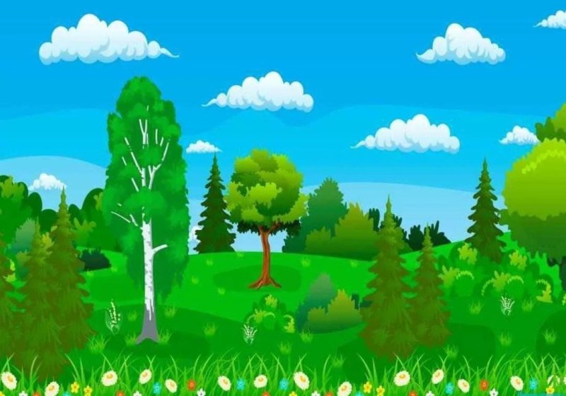 Лес мультяшный