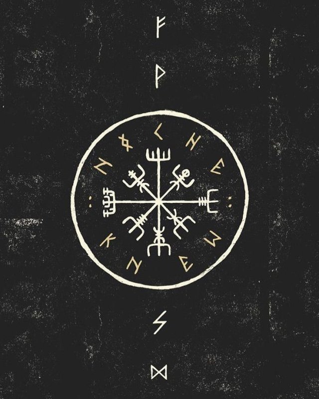 Скандинавские руны вегвизир символ