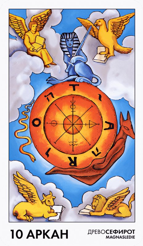 10 Старший Аркан Таро колесо фортуны
