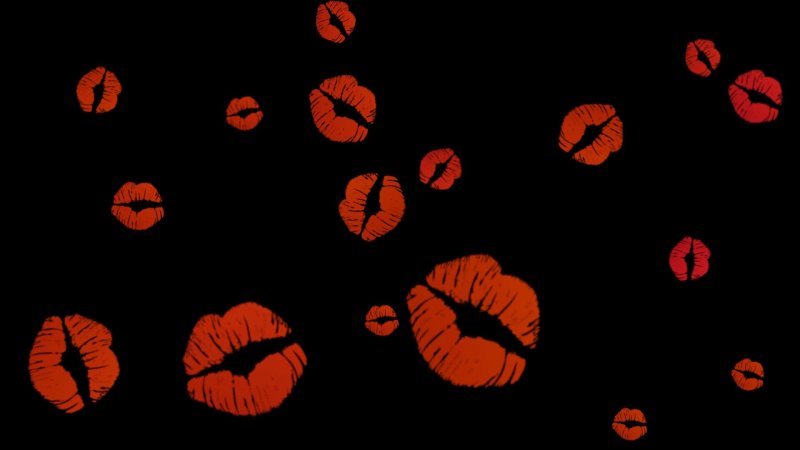 Поцелуй на черном фоне