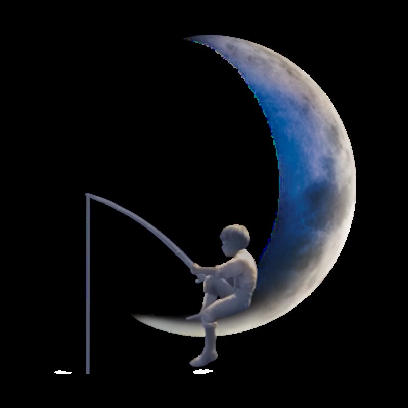 Мальчик сидит на Луне