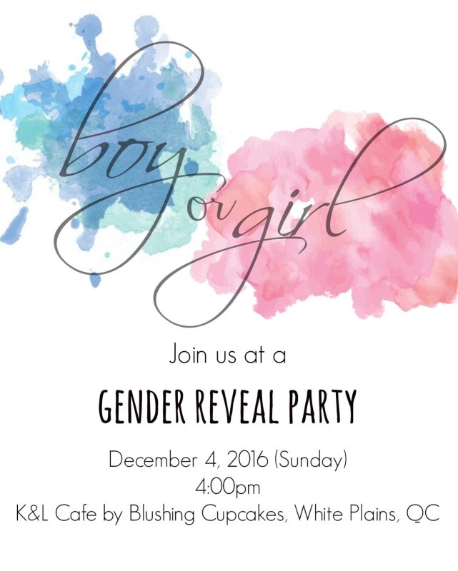 Макет приглашение на гендер пати