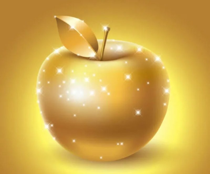 Золотое яблоко рисунок